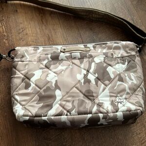 NWOT LUG CAMO TAN FLARE BAG